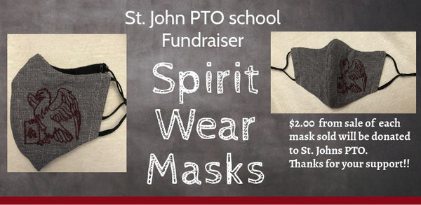 St. John Spirit Wear Face Covering with Nose Bridge Strip & Edge Stitching